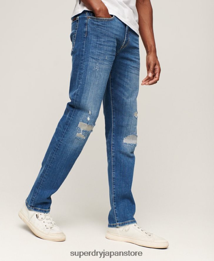 オーガニックコットン スリムストレートジーンズ 男性 Superdry 衣類 青 2J62PZ1214