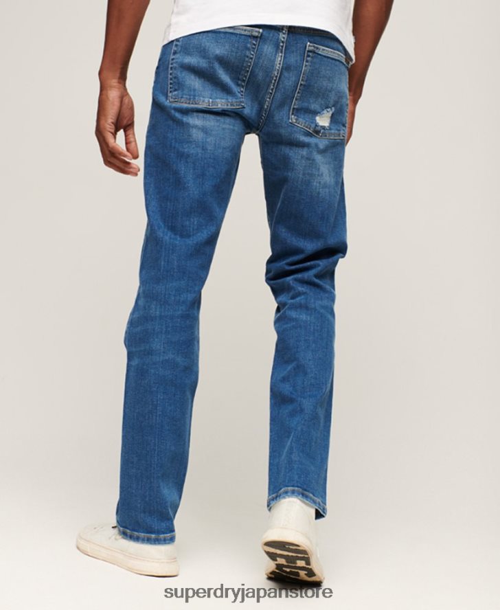 オーガニックコットン スリムストレートジーンズ 男性 Superdry 衣類 青 2J62PZ1214