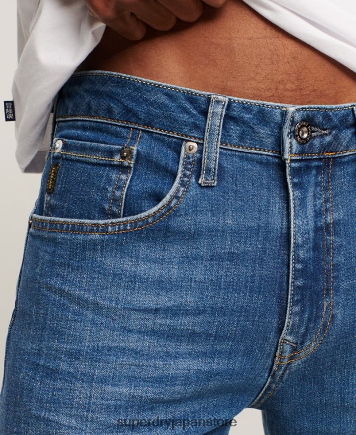 オーガニックコットン スリムストレートジーンズ 男性 Superdry 衣類 青 2J62PZ1214