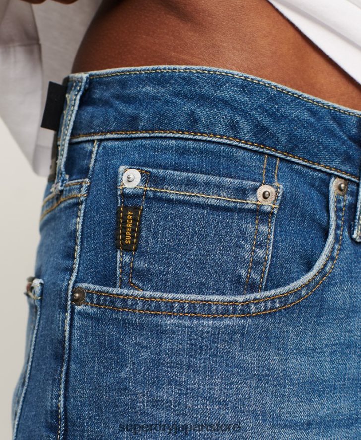 オーガニックコットン スリムストレートジーンズ 男性 Superdry 衣類 青 2J62PZ1214