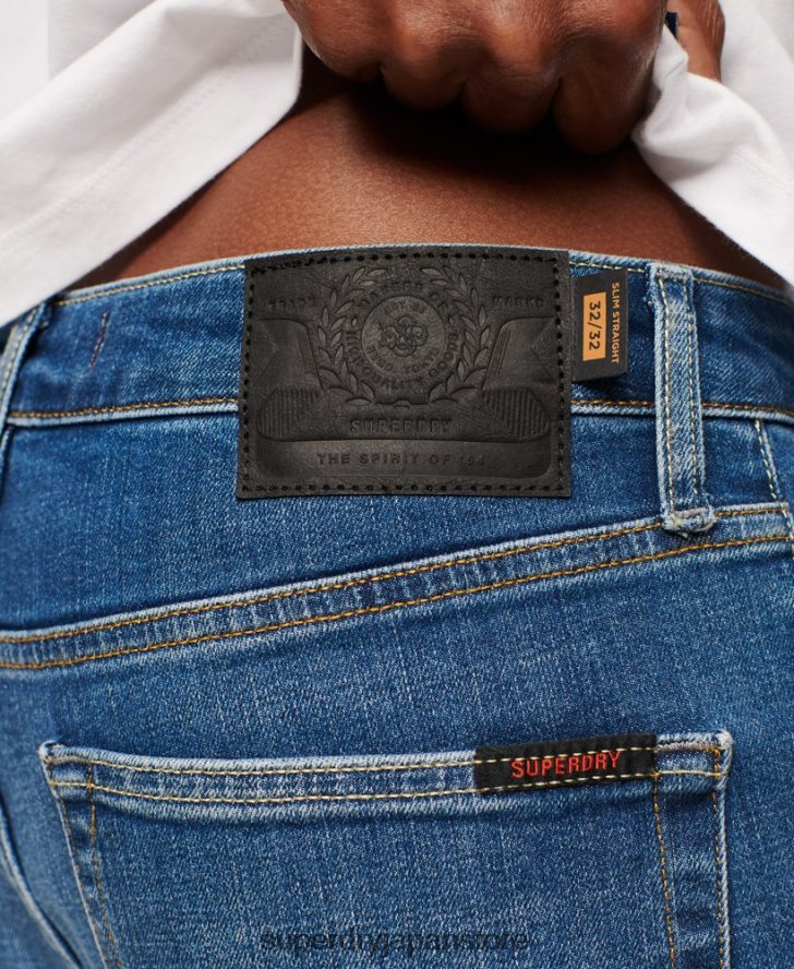 オーガニックコットン スリムストレートジーンズ 男性 Superdry 衣類 青 2J62PZ1214