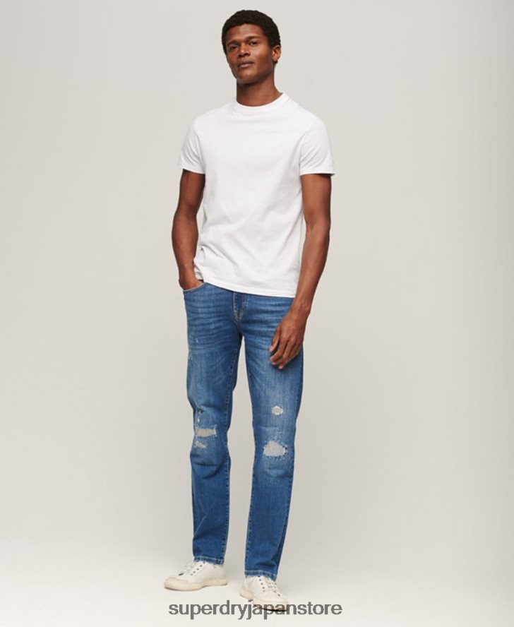 オーガニックコットン スリムストレートジーンズ 男性 Superdry 衣類 青 2J62PZ1214