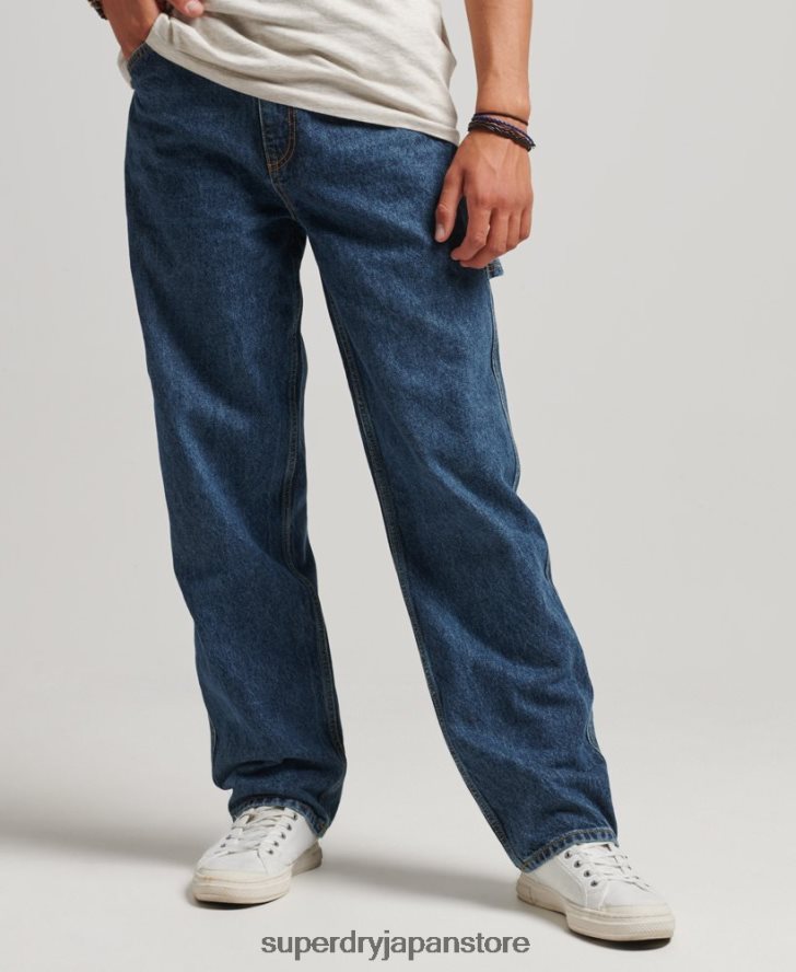 オーガニックコットン カーペンター ジーンズ 男性 Superdry 衣類 濃紺 2J62PZ1215