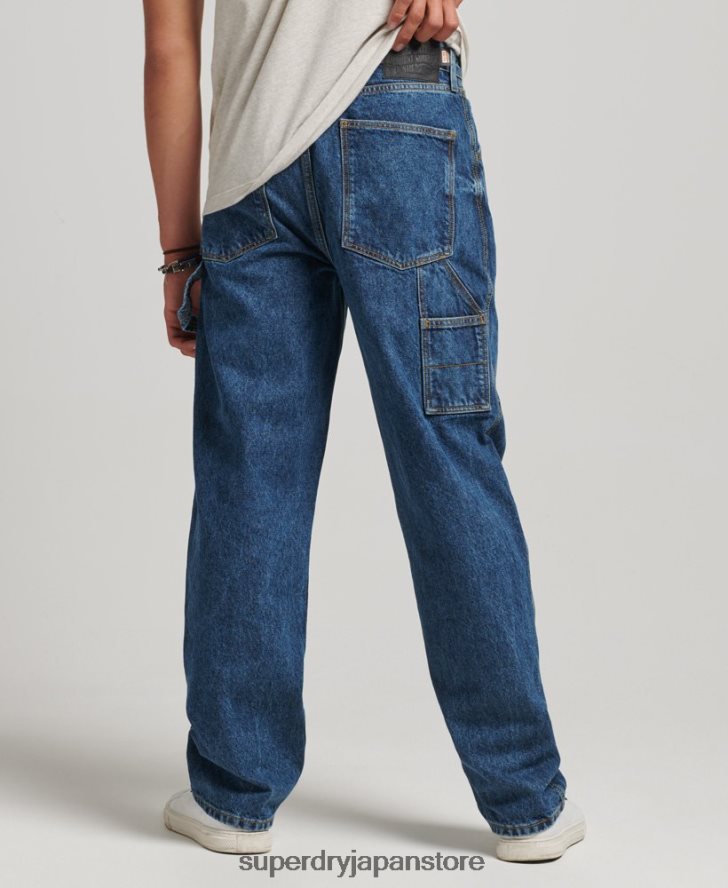 オーガニックコットン カーペンター ジーンズ 男性 Superdry 衣類 濃紺 2J62PZ1215