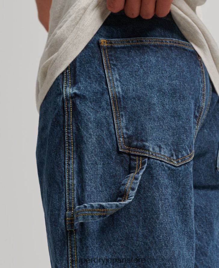 オーガニックコットン カーペンター ジーンズ 男性 Superdry 衣類 濃紺 2J62PZ1215