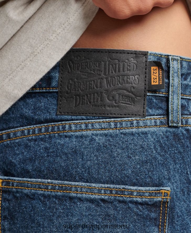 オーガニックコットン カーペンター ジーンズ 男性 Superdry 衣類 濃紺 2J62PZ1215