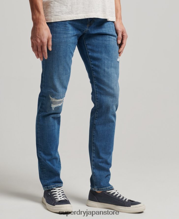 オーガニックコットンスリムジーンズ 男性 Superdry 衣類 ライトブルー 2J62PZ1220