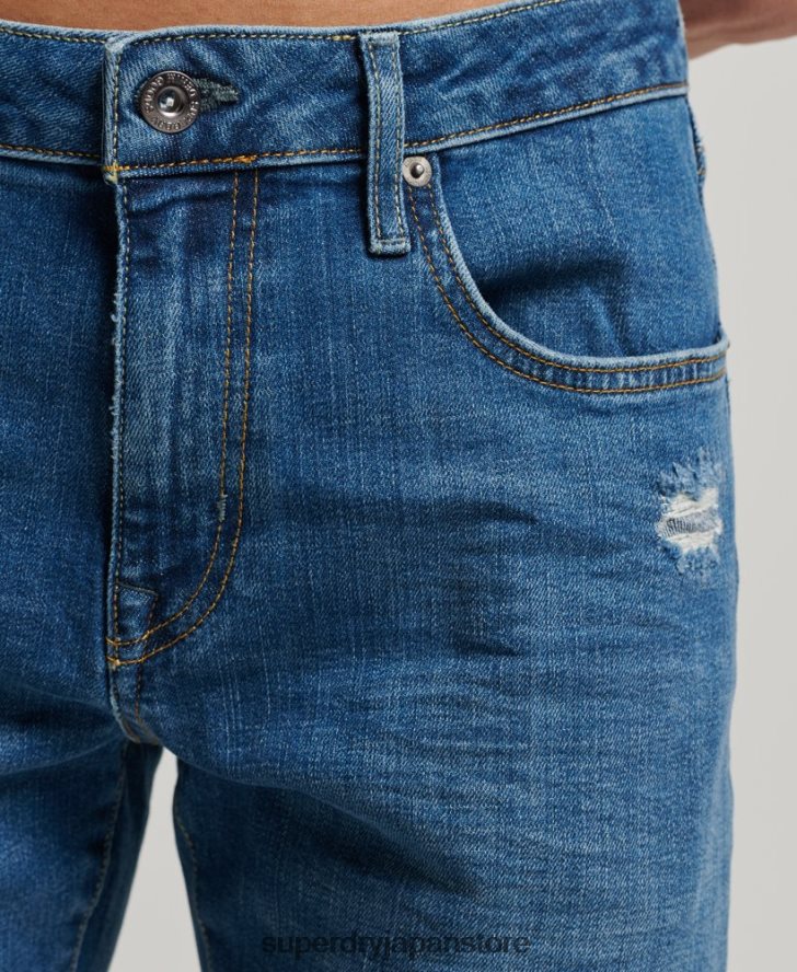 オーガニックコットンスリムジーンズ 男性 Superdry 衣類 ライトブルー 2J62PZ1220