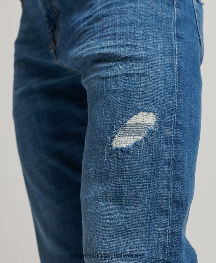 オーガニックコットンスリムジーンズ 男性 Superdry 衣類 ライトブルー 2J62PZ1220