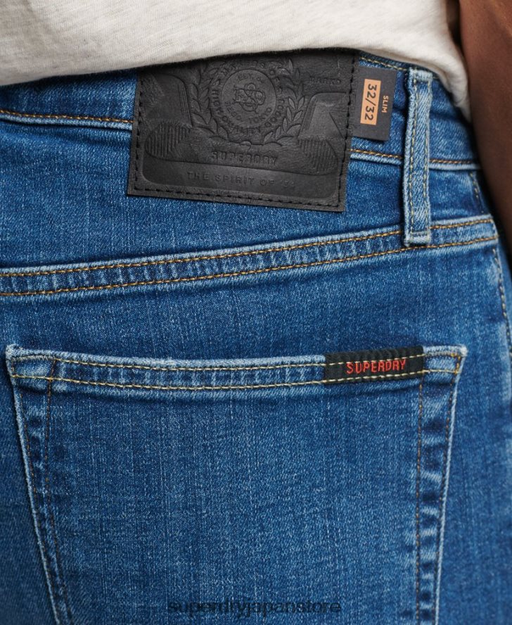 オーガニックコットンスリムジーンズ 男性 Superdry 衣類 ライトブルー 2J62PZ1220