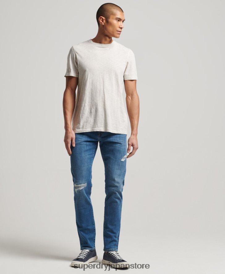 オーガニックコットンスリムジーンズ 男性 Superdry 衣類 ライトブルー 2J62PZ1220