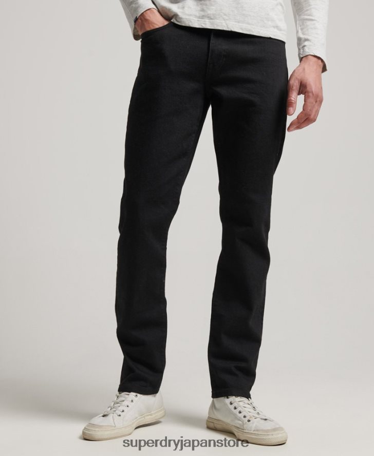 オーガニックコットン スリムストレートジーンズ 男性 Superdry 衣類 黒 2J62PZ1222