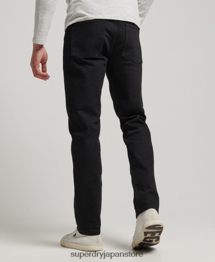オーガニックコットン スリムストレートジーンズ 男性 Superdry 衣類 黒 2J62PZ1222