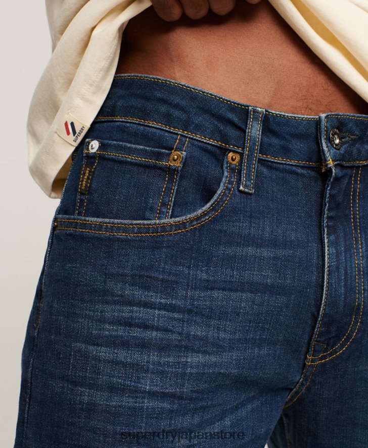 オーガニックコットン スリムストレートジーンズ 男性 Superdry 衣類 青 2J62PZ1225