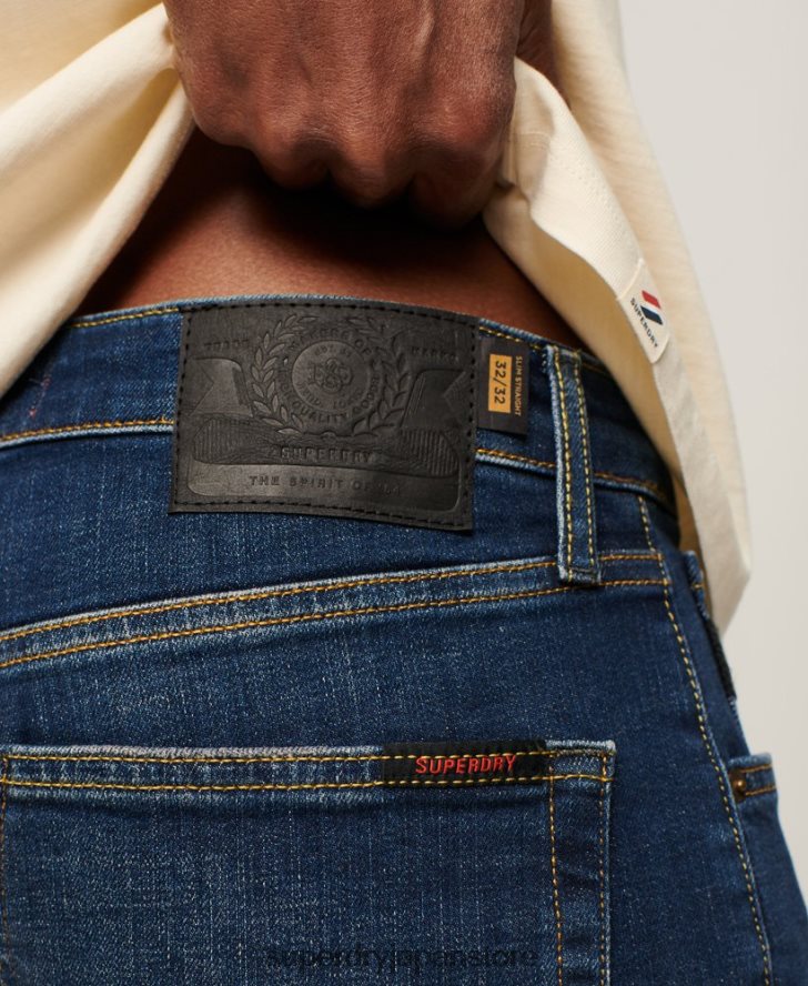 オーガニックコットン スリムストレートジーンズ 男性 Superdry 衣類 青 2J62PZ1225