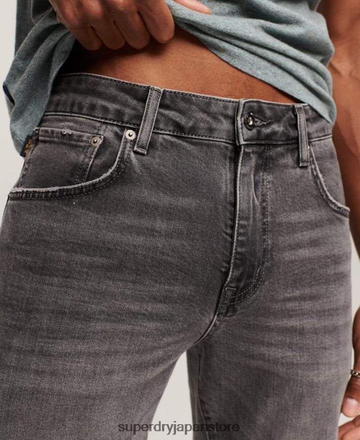 オーガニックコットン スリムストレートジーンズ 男性 Superdry 衣類 グレー 2J62PZ1227