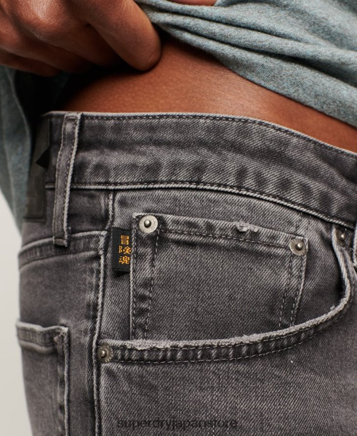 オーガニックコットン スリムストレートジーンズ 男性 Superdry 衣類 グレー 2J62PZ1227