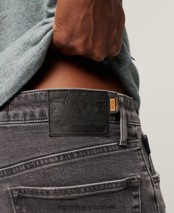 オーガニックコットン スリムストレートジーンズ 男性 Superdry 衣類 グレー 2J62PZ1227