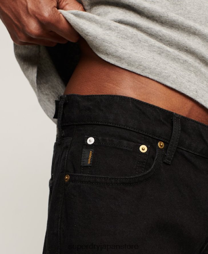 オーガニックコットン ストレートジーンズ 男性 Superdry 衣類 黒 2J62PZ1228