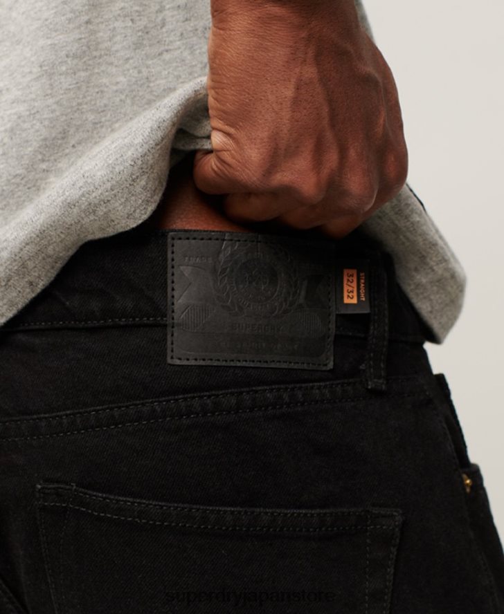 オーガニックコットン ストレートジーンズ 男性 Superdry 衣類 黒 2J62PZ1228