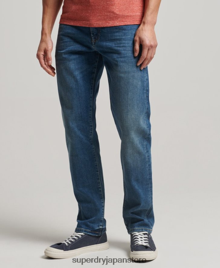 オーガニックコットン スリムストレートジーンズ 男性 Superdry 衣類 青 2J62PZ1229