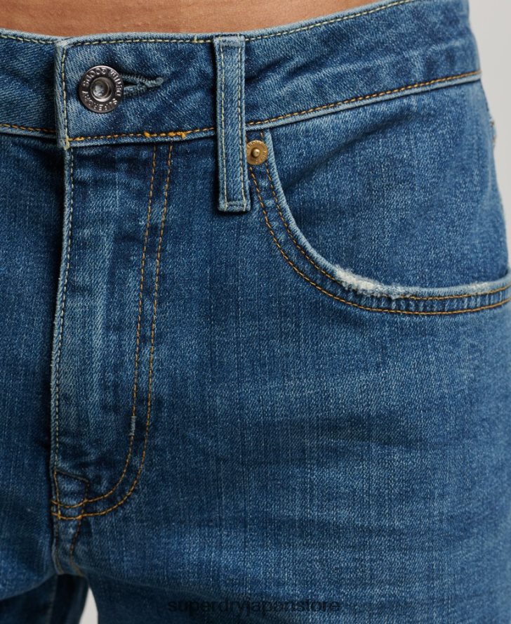 オーガニックコットン スリムストレートジーンズ 男性 Superdry 衣類 青 2J62PZ1229