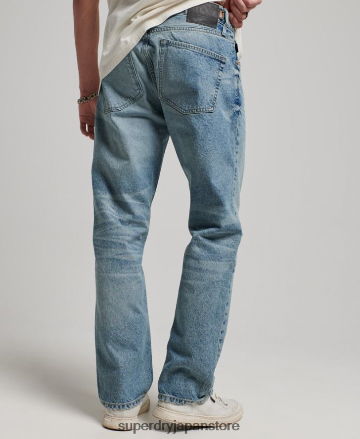 オーガニックコットン ストレートジーンズ 男性 Superdry 衣類 ライトブルー 2J62PZ1231