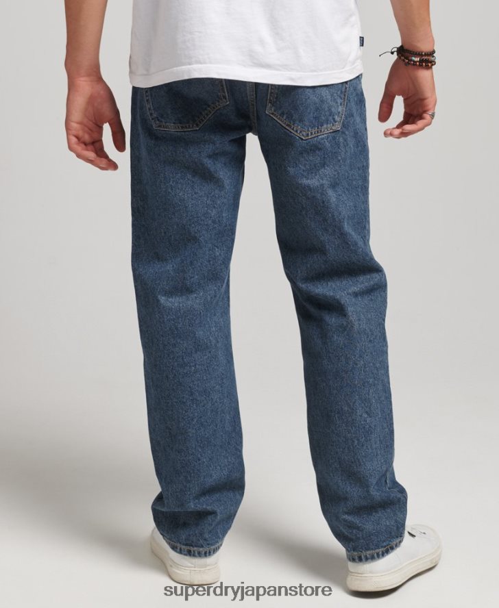 オーガニックコットン ストレートジーンズ 男性 Superdry 衣類 濃紺 2J62PZ1232
