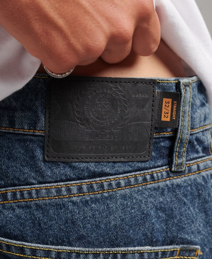 オーガニックコットン ストレートジーンズ 男性 Superdry 衣類 濃紺 2J62PZ1232