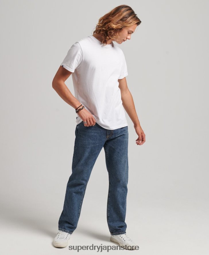 オーガニックコットン ストレートジーンズ 男性 Superdry 衣類 濃紺 2J62PZ1232