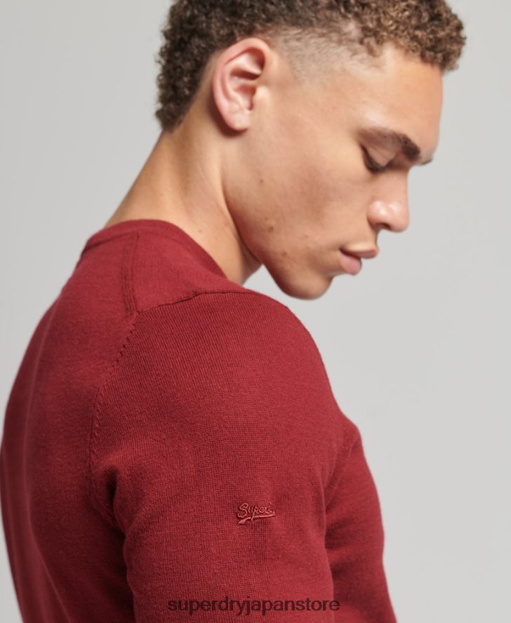 オーガニックコットン カシミア クルージャンパー 男性 Superdry 衣類 赤 2J62PZ1237