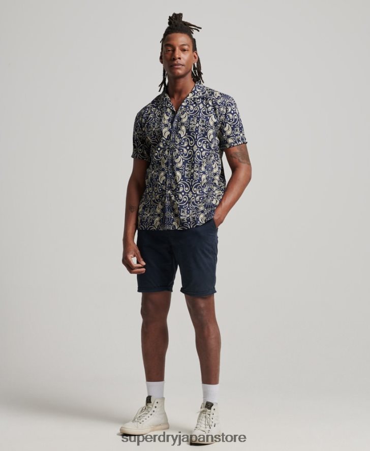 オープンカラーシャツ 男性 Superdry 衣類 海軍 2J62PZ123