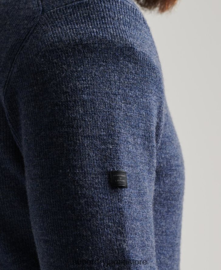 メリノハーフジップジャンパー 男性 Superdry 衣類 海軍 2J62PZ1241