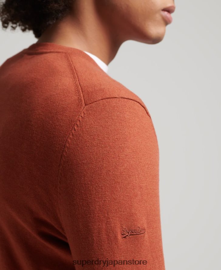 オーガニックコットン カシミア クルージャンパー 男性 Superdry 衣類 オレンジ 2J62PZ1243