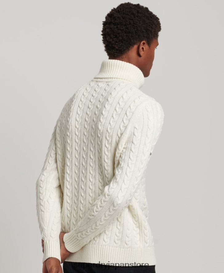 ケーブルロールネックセーター 男性 Superdry 衣類 クリーム 2J62PZ1245