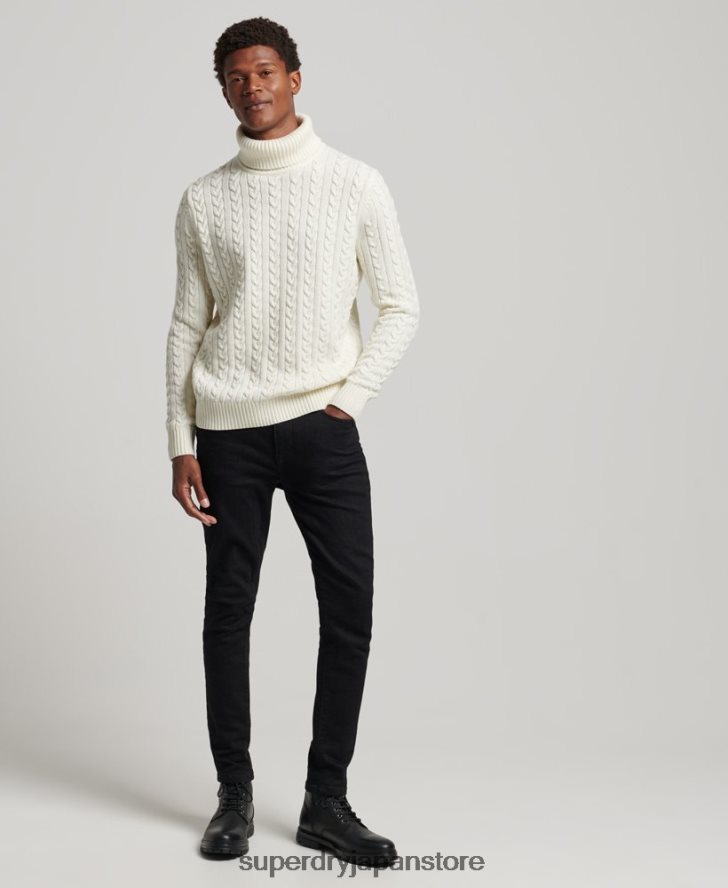 ケーブルロールネックセーター 男性 Superdry 衣類 クリーム 2J62PZ1245