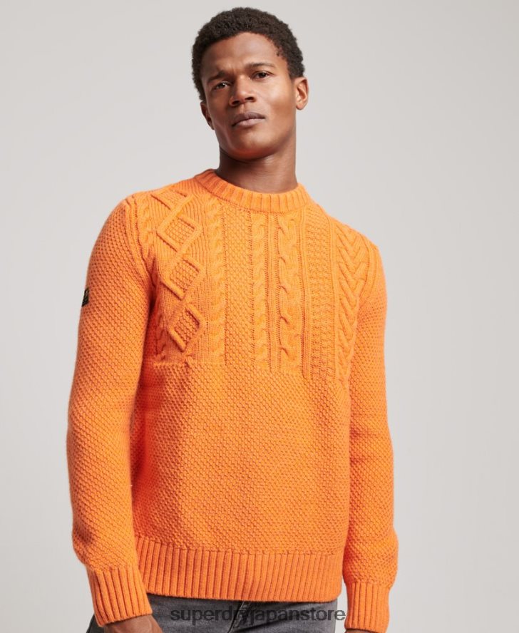 ジェイコブ クルージャンパー 男性 Superdry 衣類 オレンジ 2J62PZ1250