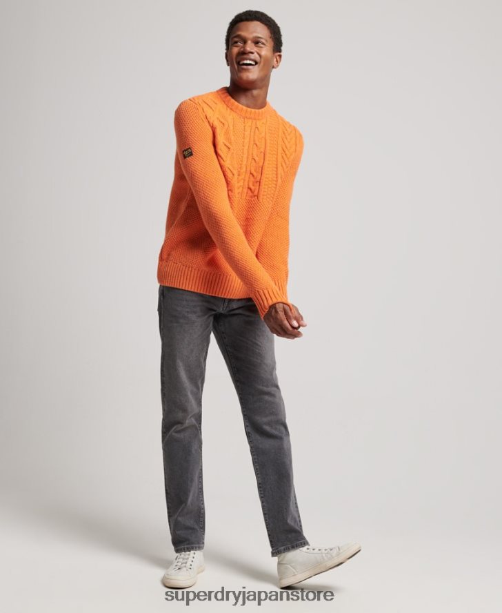 ジェイコブ クルージャンパー 男性 Superdry 衣類 オレンジ 2J62PZ1250