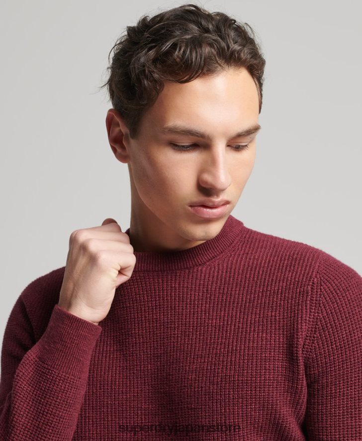 ヴィンテージ テクスチャー クルーニット セーター 男性 Superdry 衣類 赤 2J62PZ1251