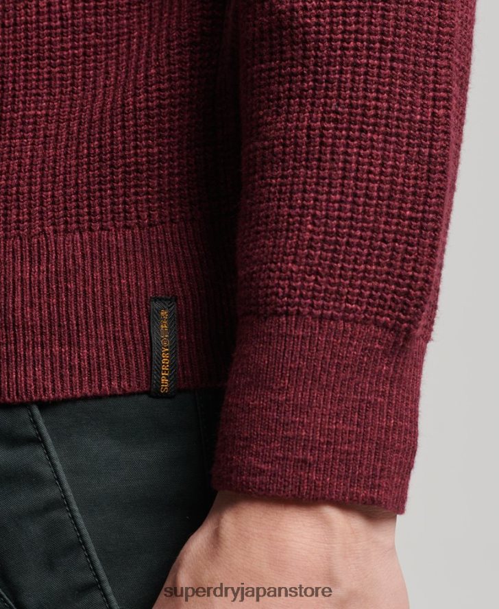 ヴィンテージ テクスチャー クルーニット セーター 男性 Superdry 衣類 赤 2J62PZ1251