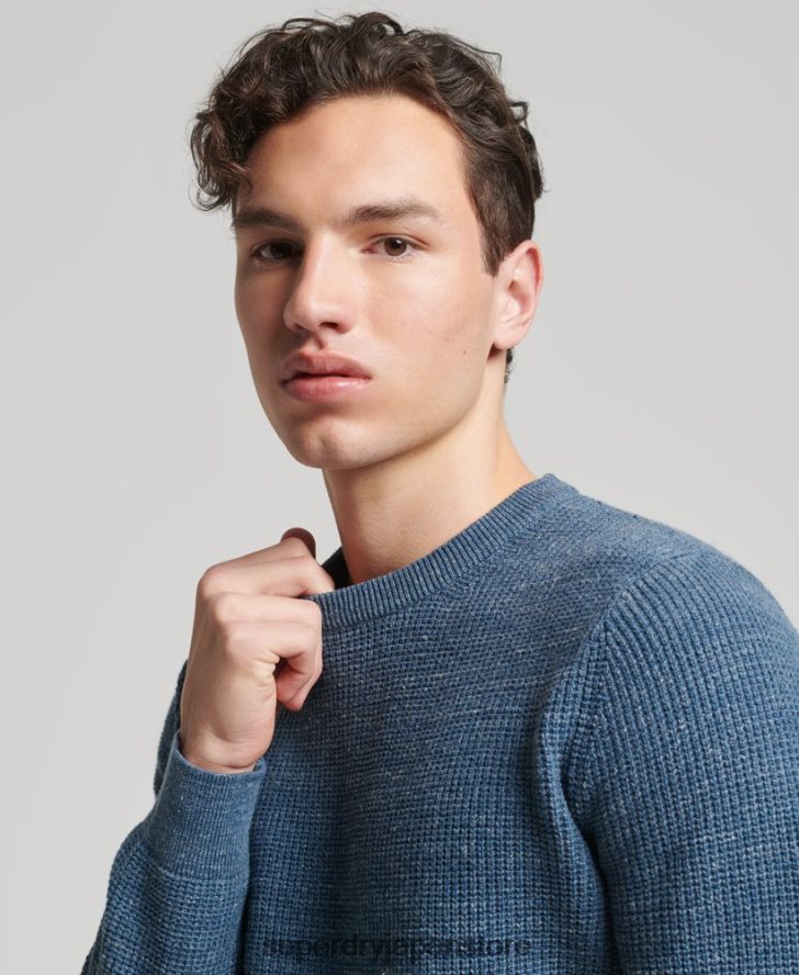 ヴィンテージ テクスチャー クルーニット セーター 男性 Superdry 衣類 青 2J62PZ1253