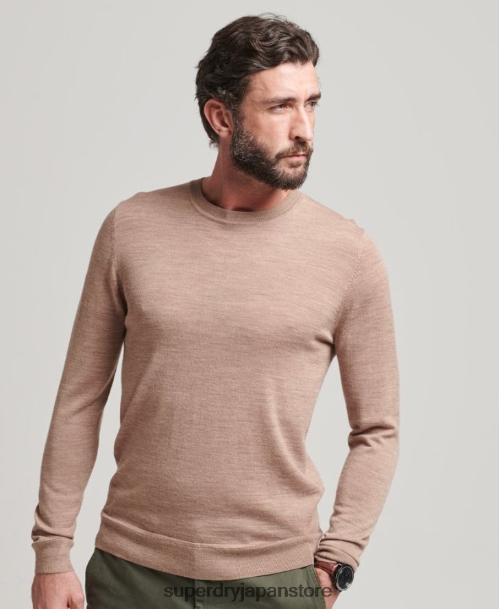 メリノクルーネックセーター 男性 Superdry 衣類 黒 2J62PZ1254