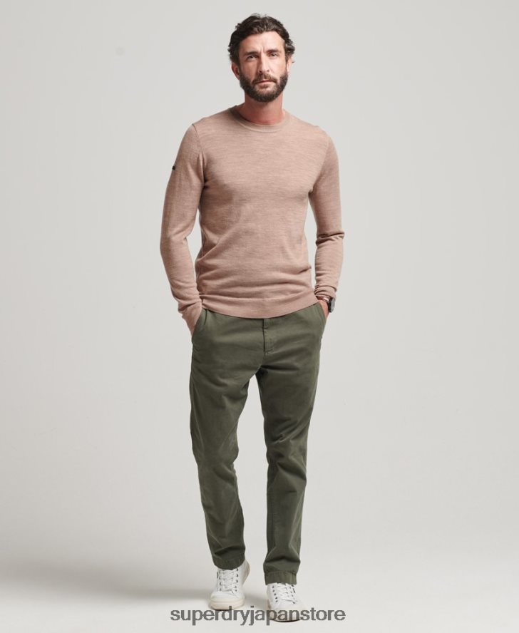 メリノクルーネックセーター 男性 Superdry 衣類 黒 2J62PZ1254