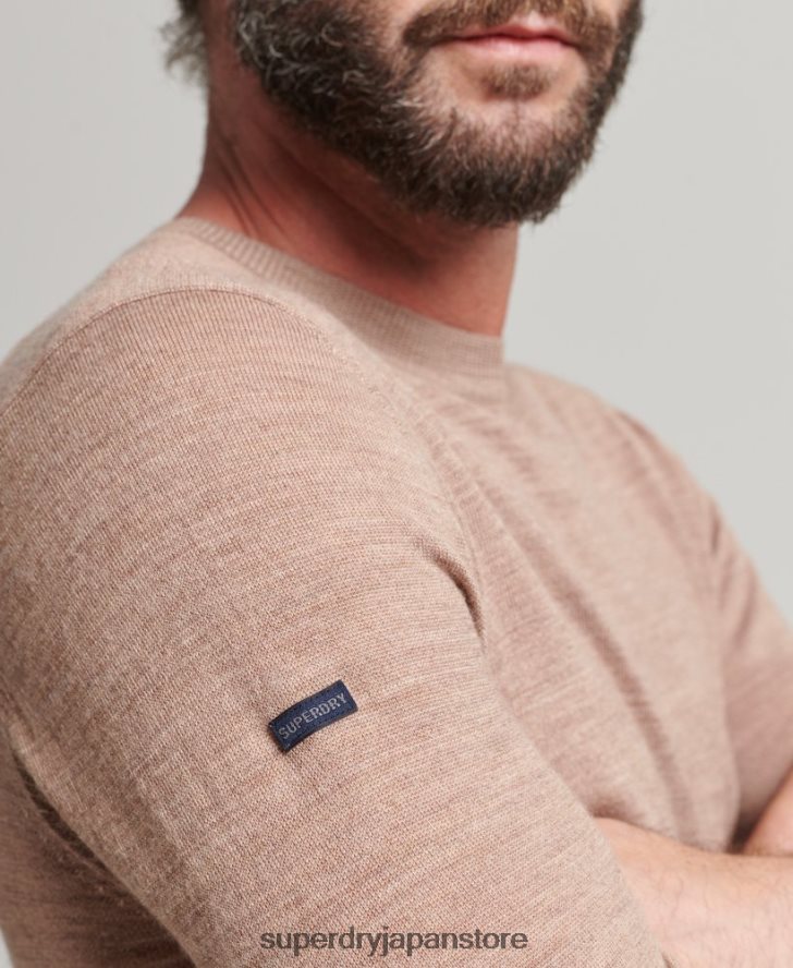 メリノクルーネックセーター 男性 Superdry 衣類 黒 2J62PZ1254