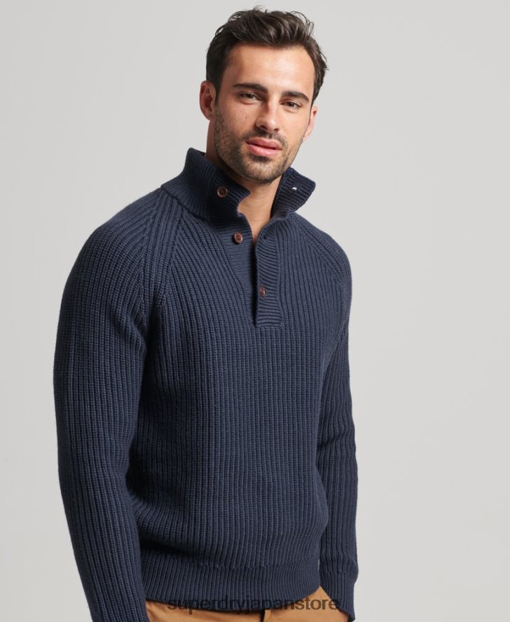 ヘンリージャンパー 男性 Superdry 衣類 海軍 2J62PZ1255