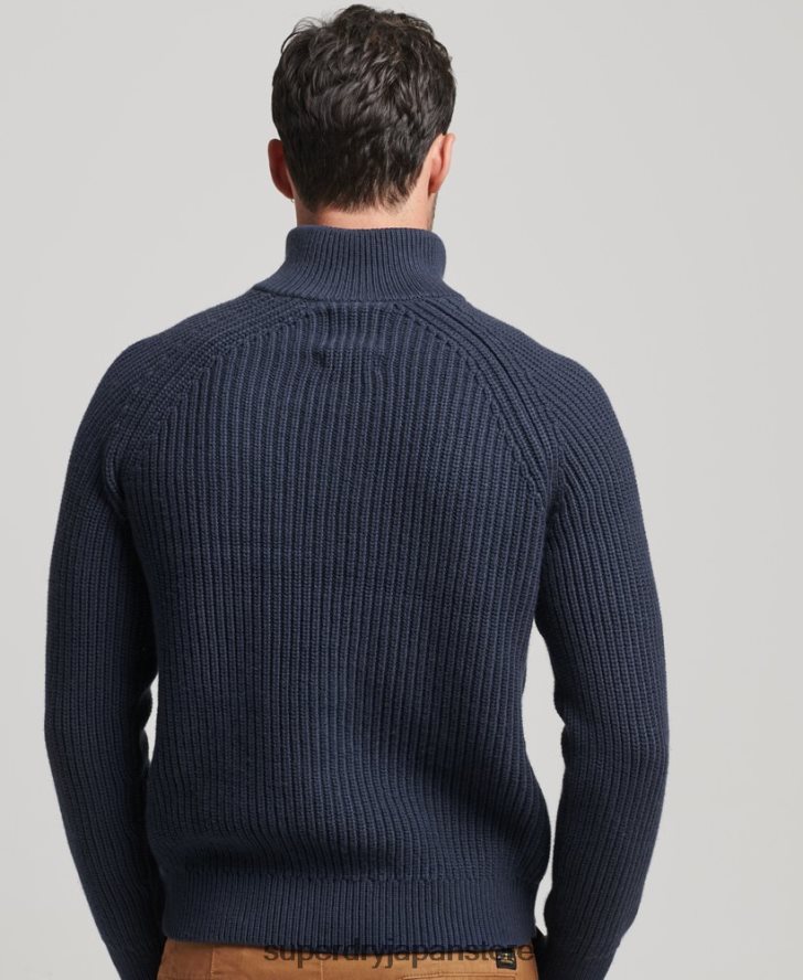 ヘンリージャンパー 男性 Superdry 衣類 海軍 2J62PZ1255