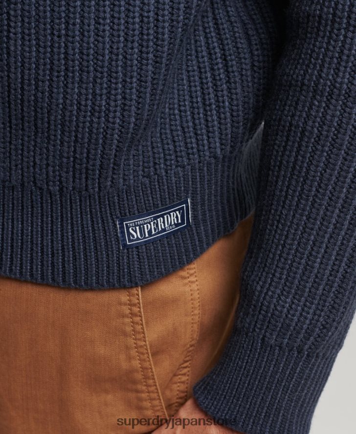 ヘンリージャンパー 男性 Superdry 衣類 海軍 2J62PZ1255