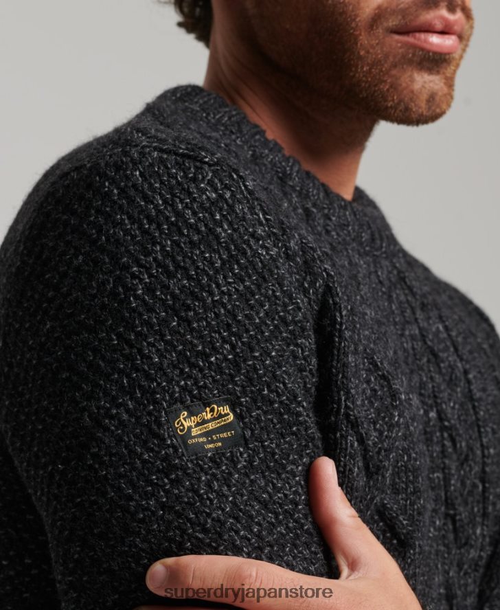 ジェイコブ クルージャンパー 男性 Superdry 衣類 黒 2J62PZ1259