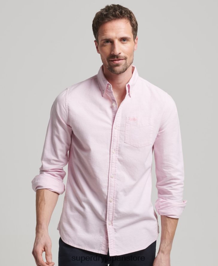 ウォッシュドオックスフォードシャツ 男性 Superdry 衣類 ピンク 2J62PZ126