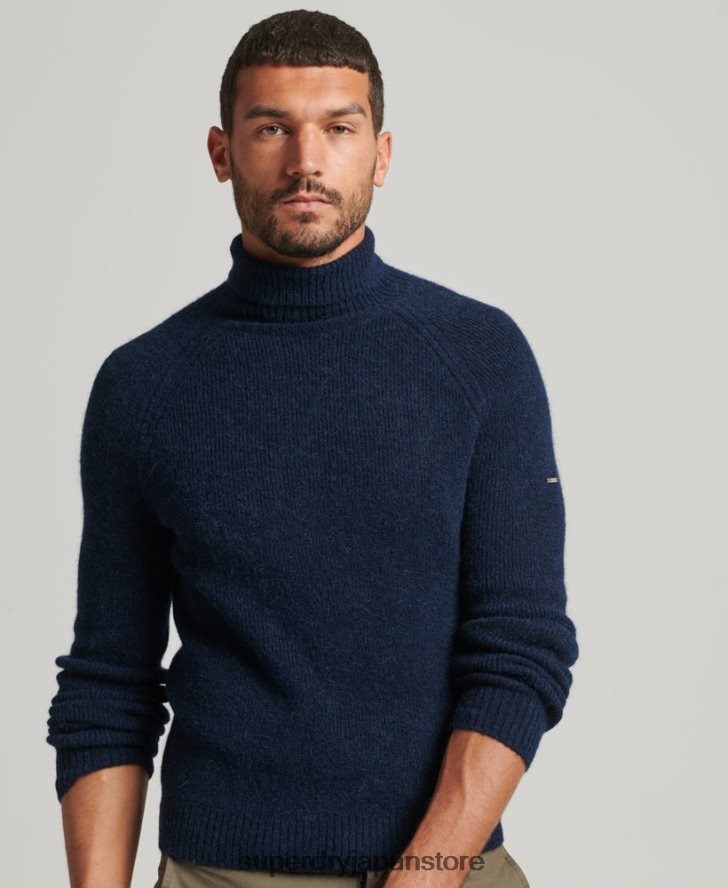 アルパカチャンキーロールネックセーター 男性 Superdry 衣類 海軍 2J62PZ1262